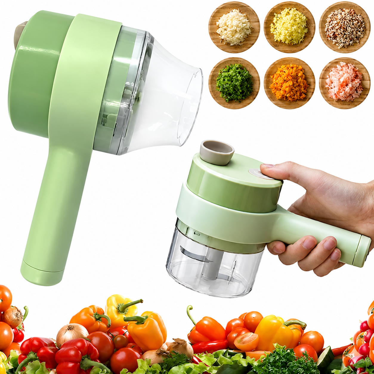 Picador de Verduras y Carne Eléctrico - 4 en 1