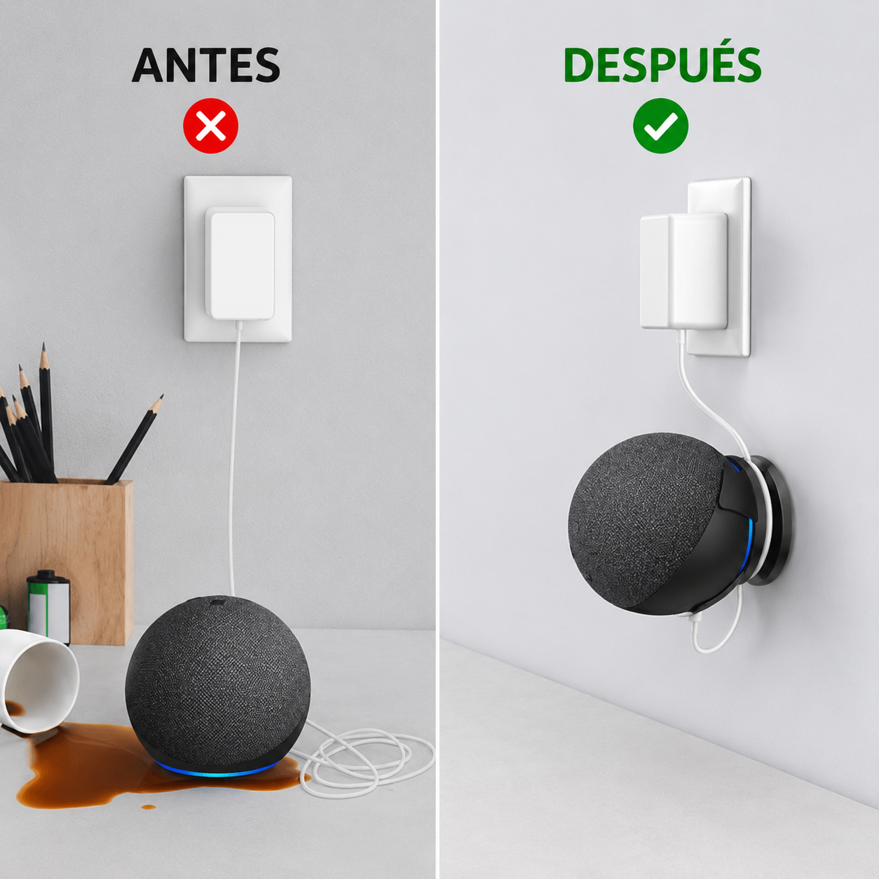 Amazon ALEXA® - Asistente Virtual - Echo Dot 5 Generación + De REGALO Soporte De Pared 🎁