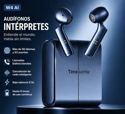 Audífonos Traductores/Intérpretes - Timekettle™ W4 AI +50 Idiomas