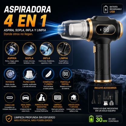 Aspiradora Inalámbrica de Alta Potencia - Portátil Recargable