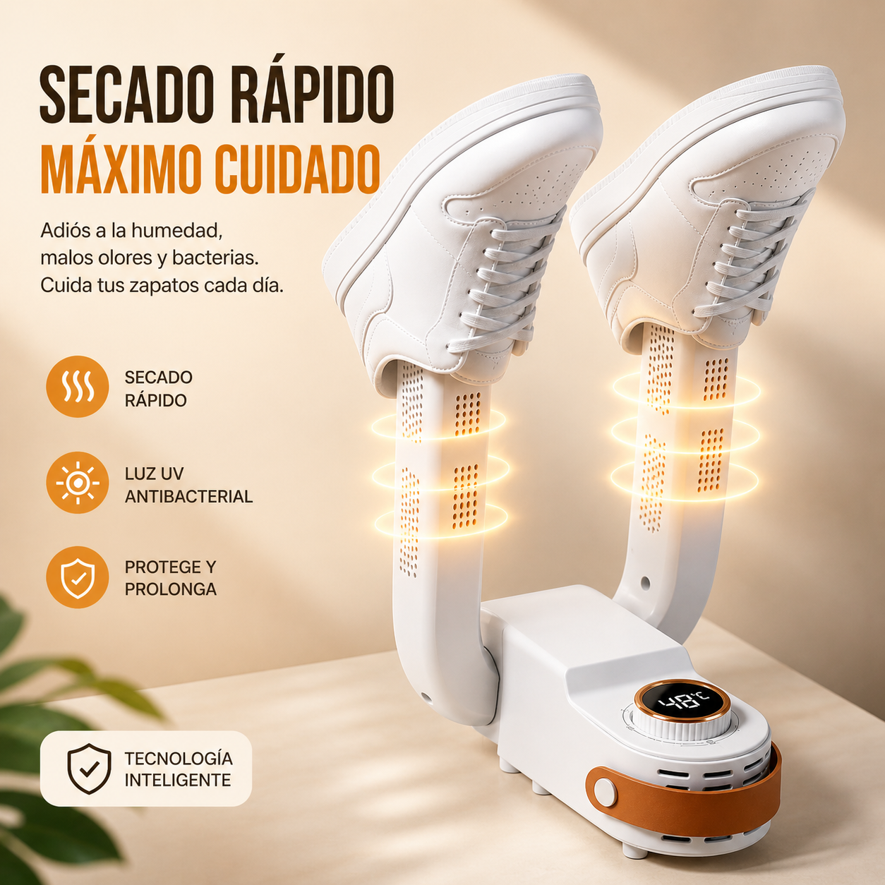 Secador de Calzado Inteligente™: Elimina el Olor, la Humedad y el Sudor