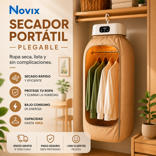 Secadora de Ropa Portátil Plegable - Capacidad de Carga 10 kg